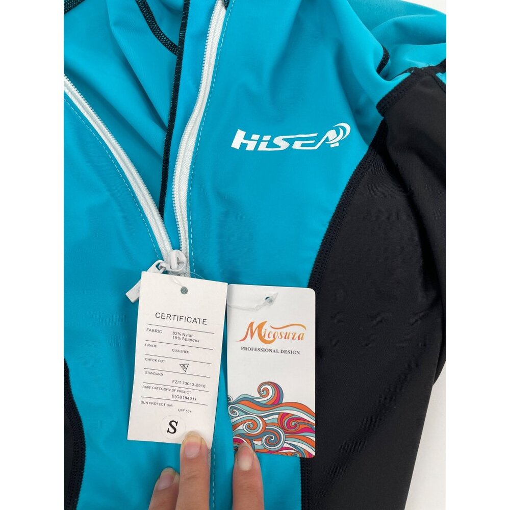 NWT HiSea Scuba Donkey Womens S Full Body Wetsuit UPF 50+ Turquoise/Black Surf - Picture 3 of 9